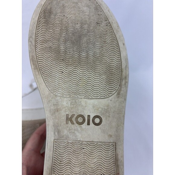 Koio Capri Triple White Leather Sneakers 39 Made in Italy Lace Up Minimalist - Picture 8 of 16